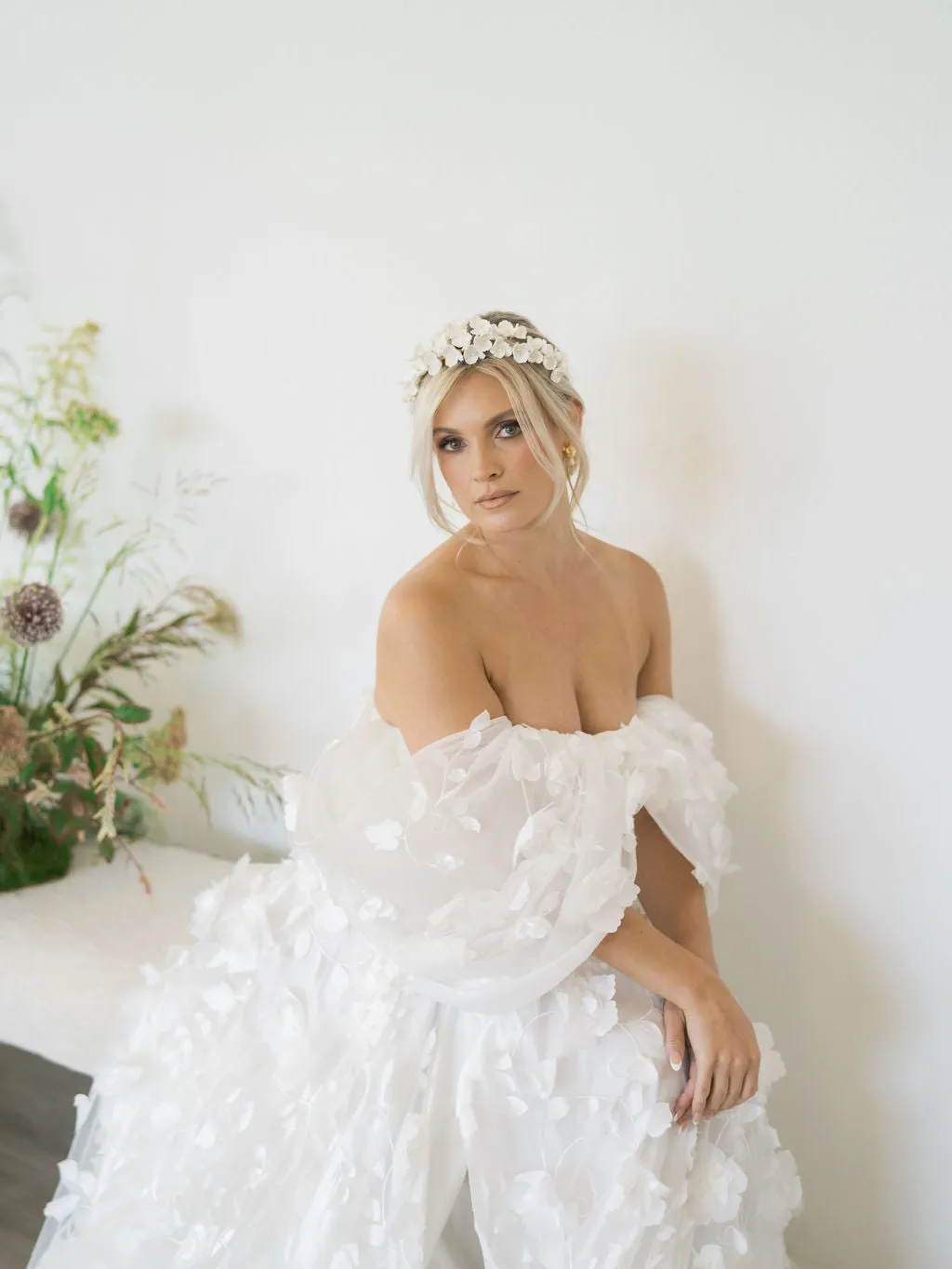 Floral headband BLANCHE- 24013