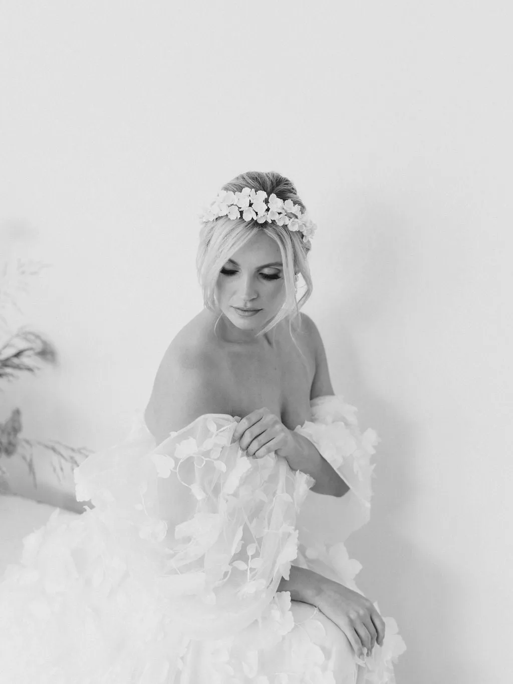 Floral headband BLANCHE- 24013