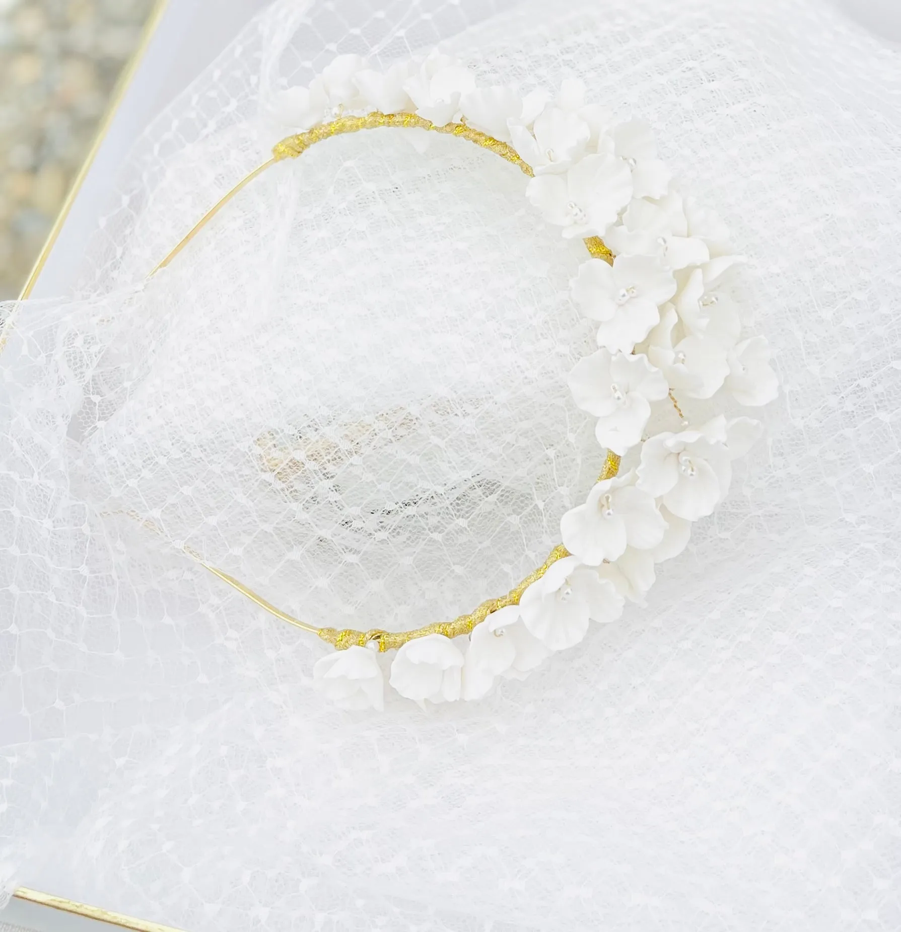 Floral headband BLANCHE- 24013
