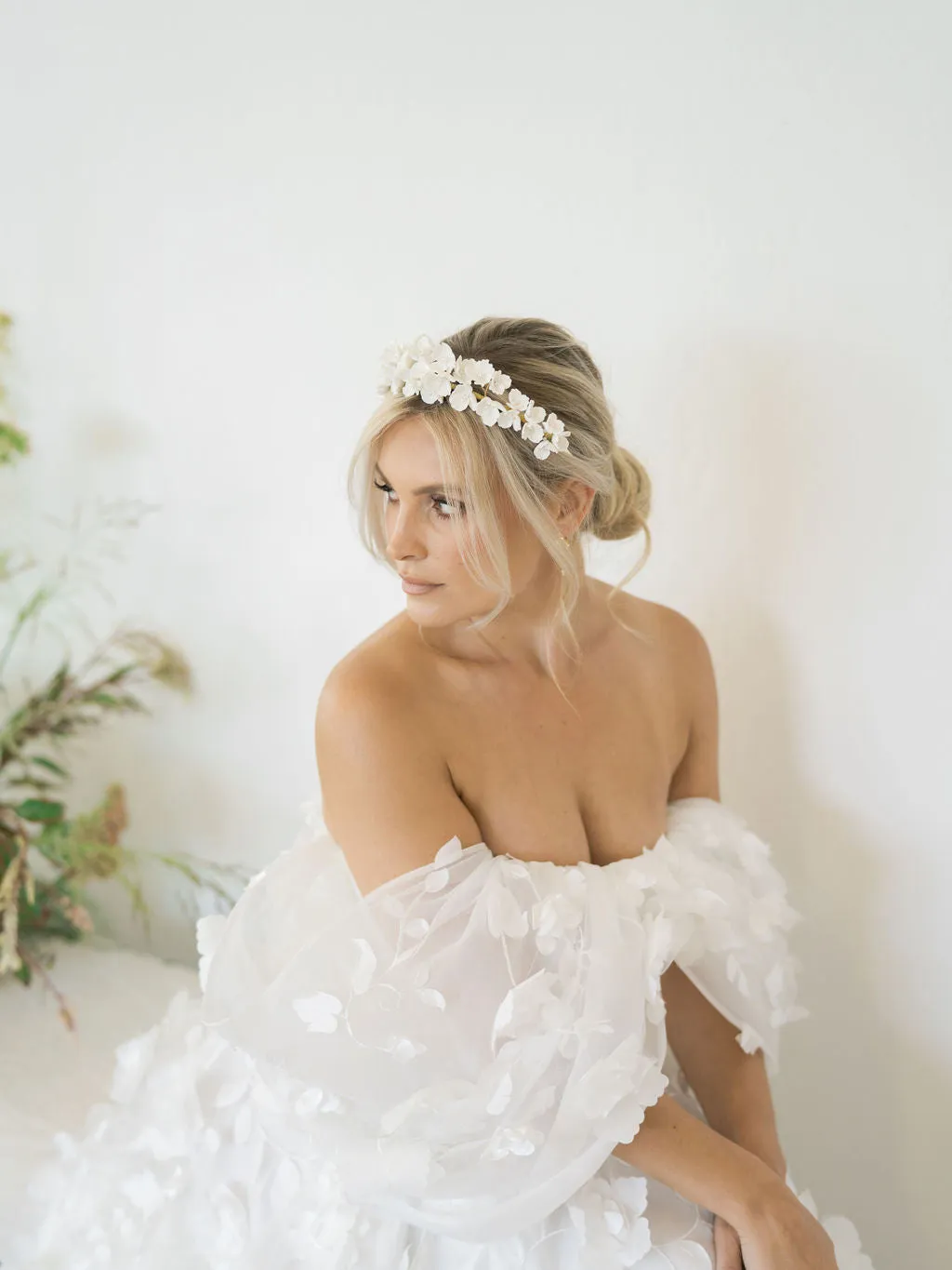 Floral headband BLANCHE- 24013