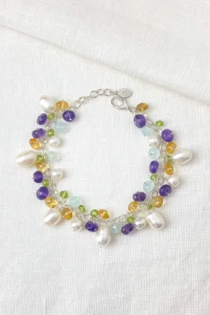 Freshwater Pearl and Gemstone Bracelet