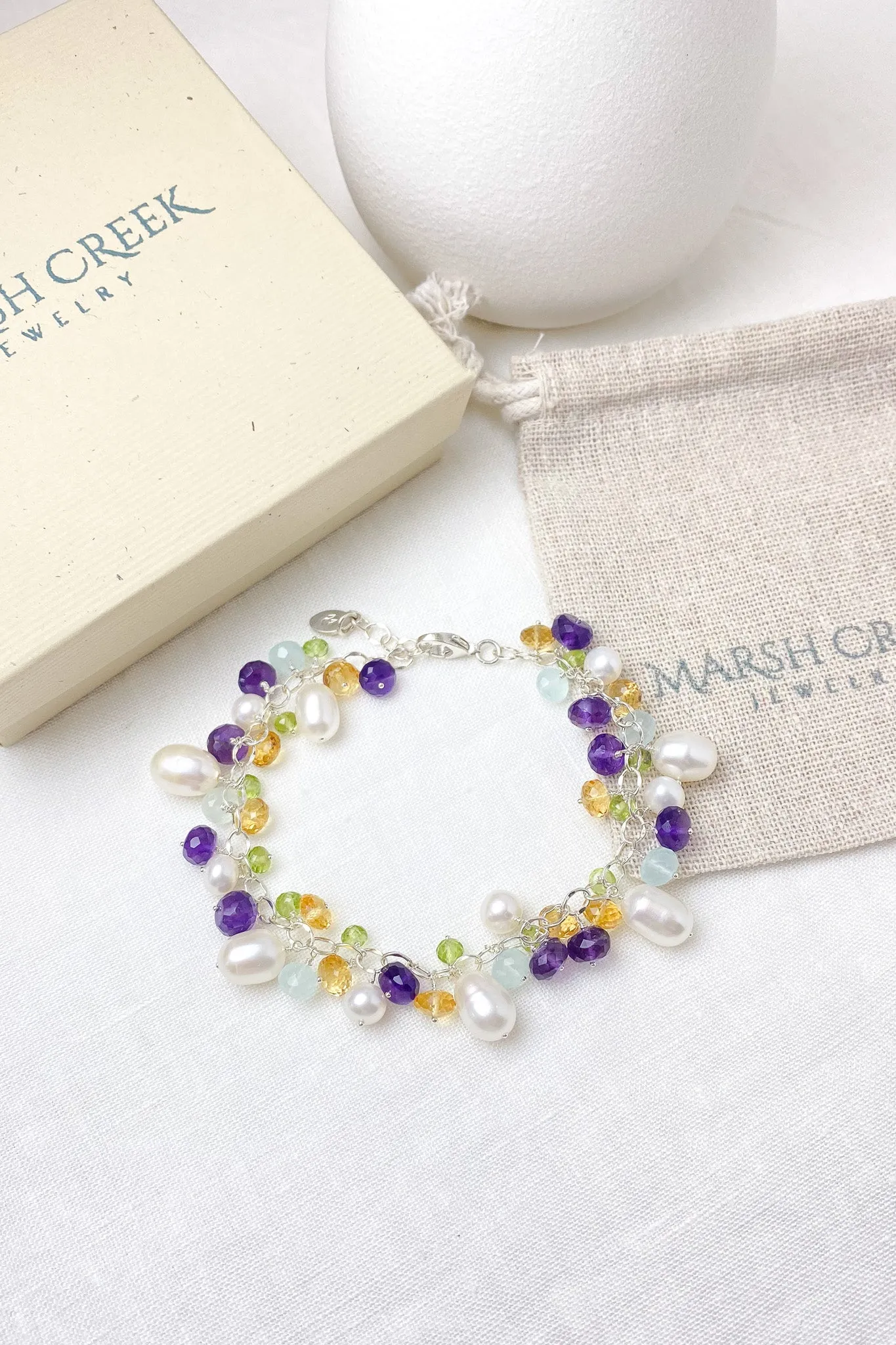 Freshwater Pearl and Gemstone Bracelet