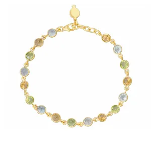 GOA Peridot, Blue Topaz & Citrine Gemstone Bracelet