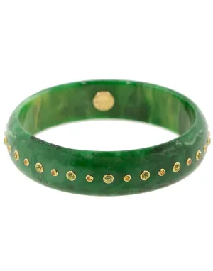 Green Peridot and Yellow Sapphire Bakelite Bangle