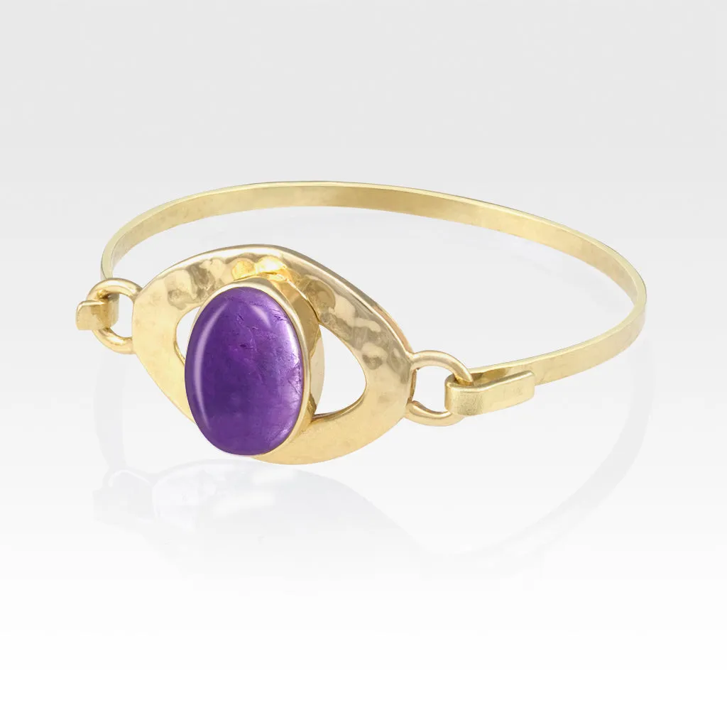 Hammered Bangle - Amethyst