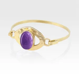 Hammered Bangle - Amethyst
