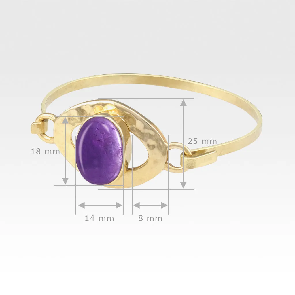 Hammered Bangle - Amethyst