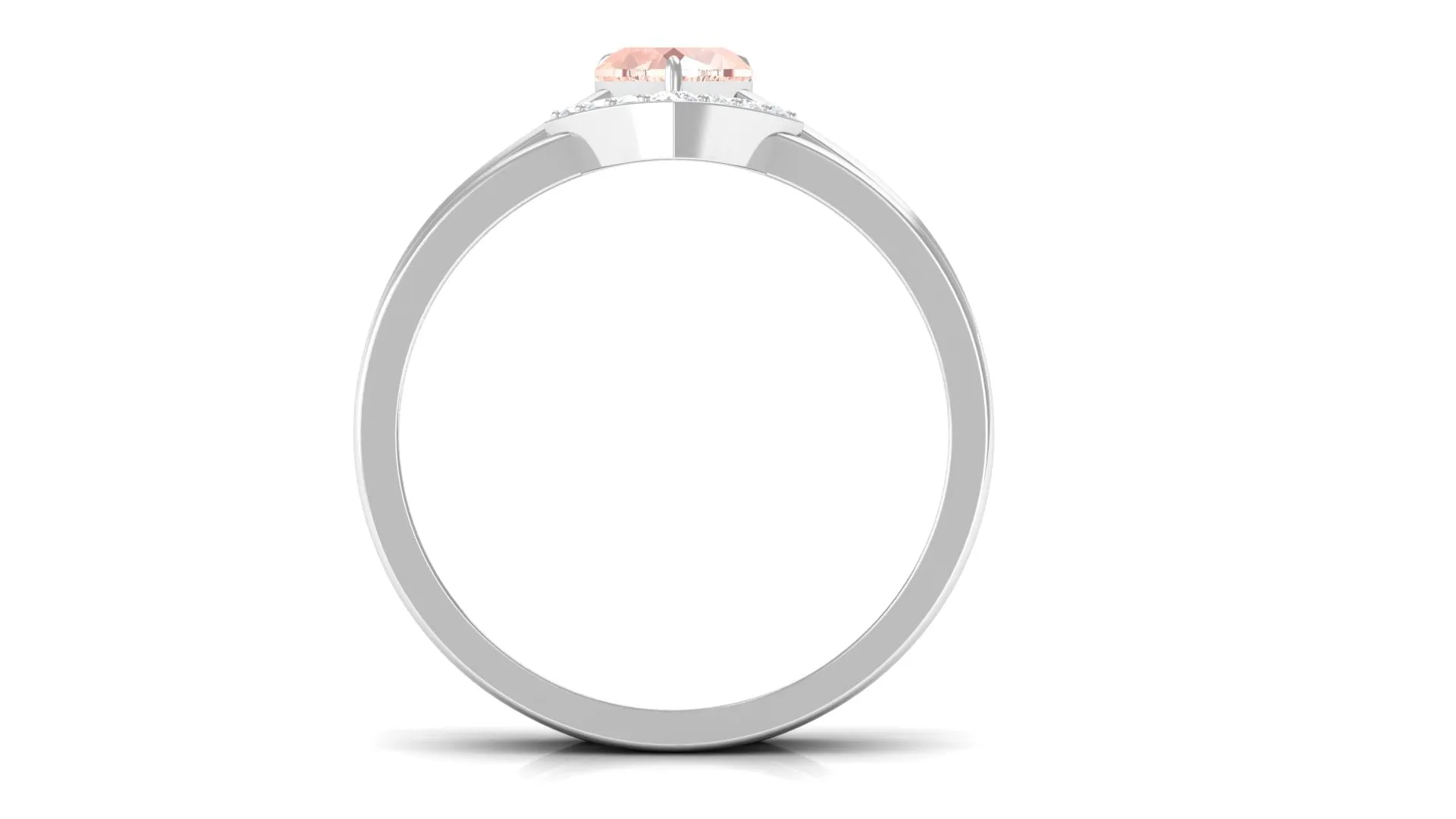 Heart Shape Morganite Solitaire Ring Set with Diamond