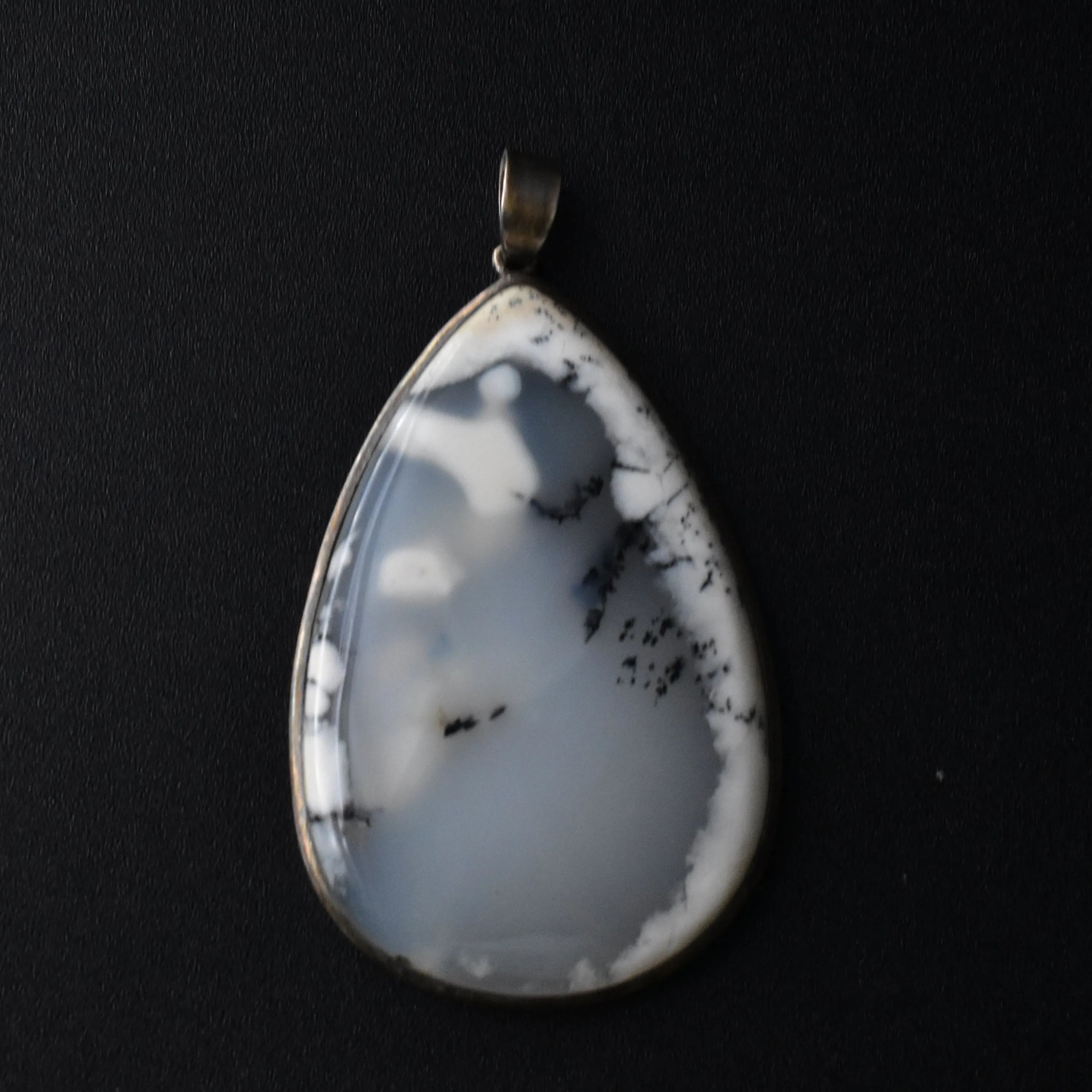 Himalayan Tear Drop Sterling Silver 925 Agate Necklace