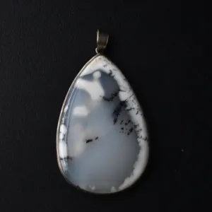 Himalayan Tear Drop Sterling Silver 925 Agate Necklace