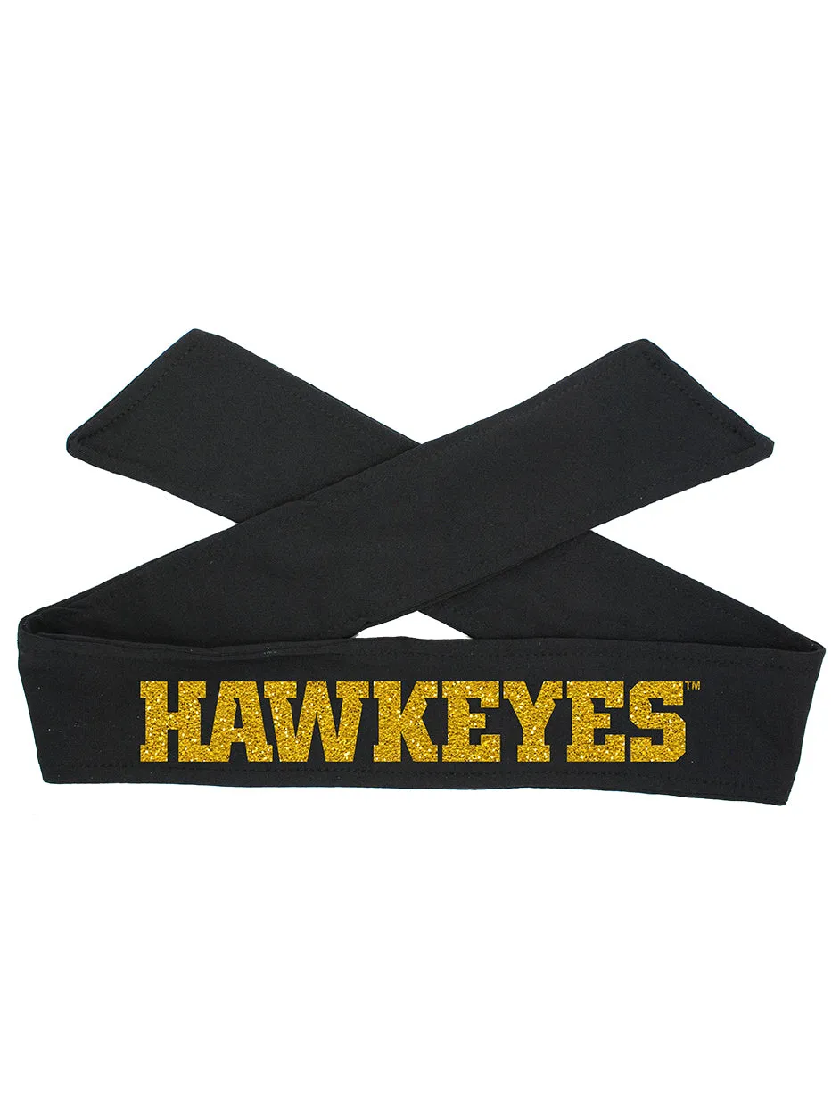 Iowa HAWKEYES Tie Headband - Black or White