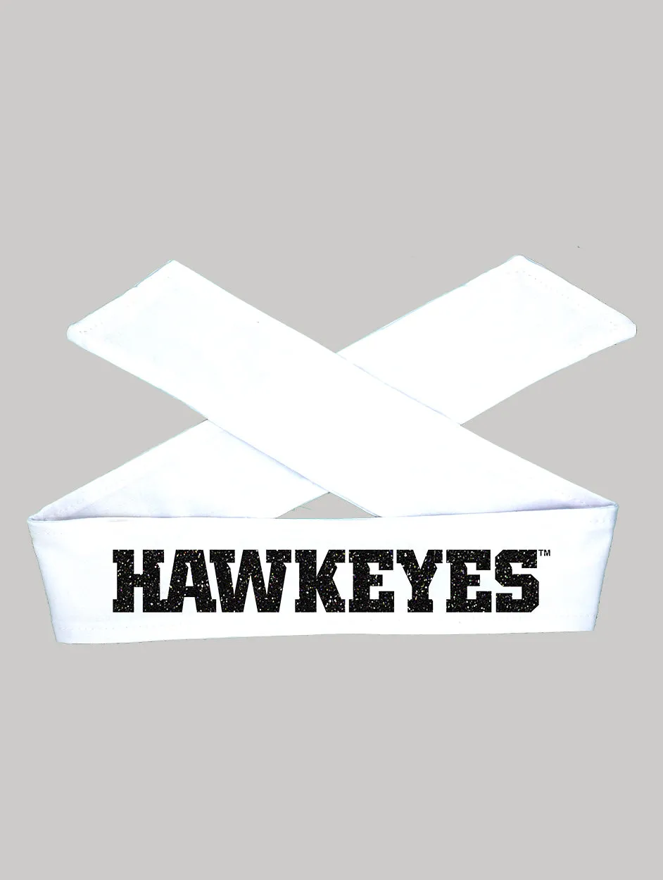 Iowa HAWKEYES Tie Headband - Black or White