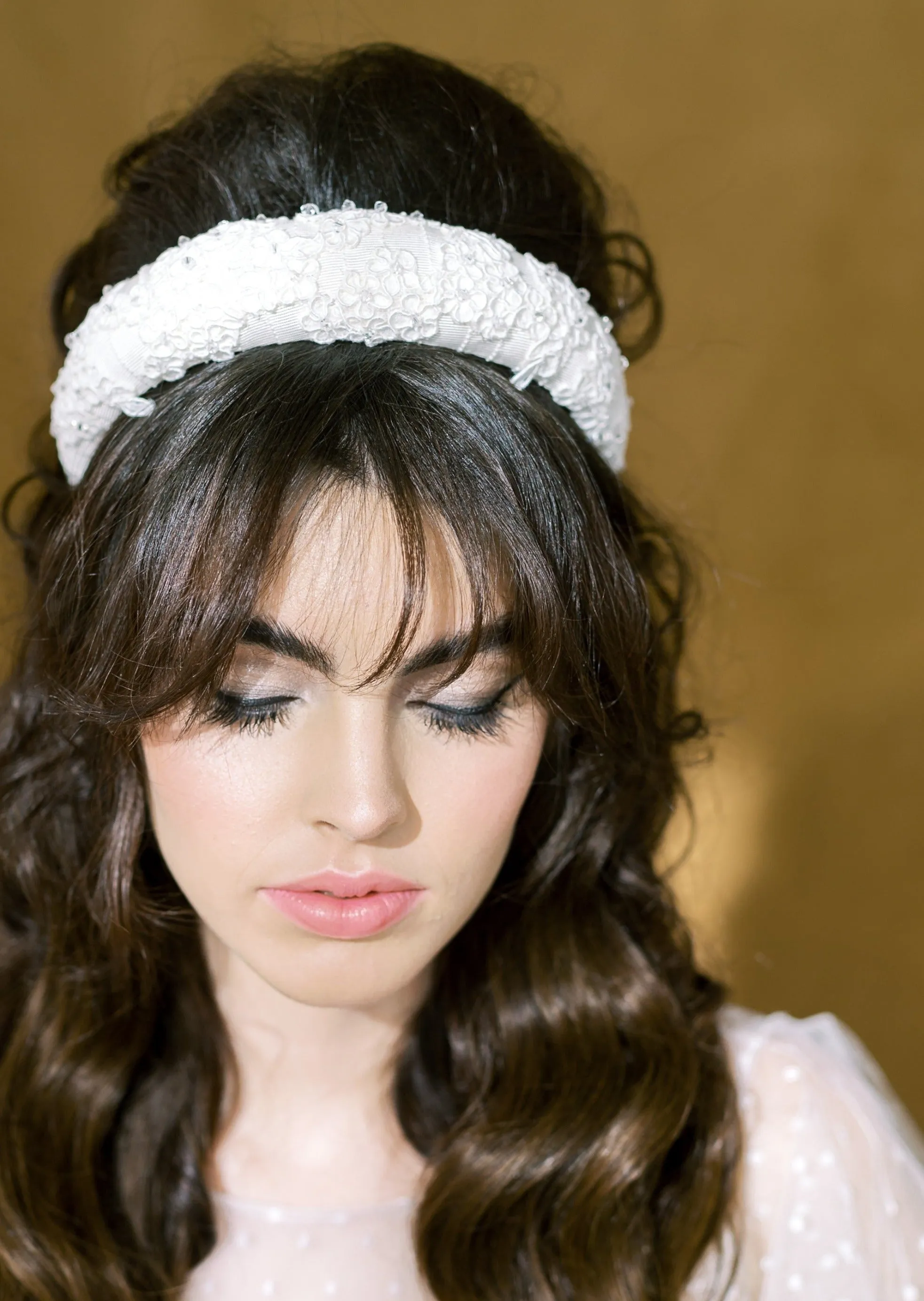 JUDY Beaded Vintage Lace Padded Headband