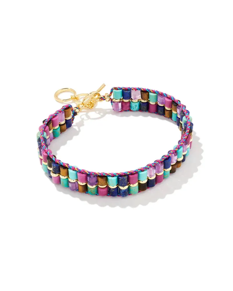 Kendra Scott Bree Gold Beaded Bracelet in Orchid Mix