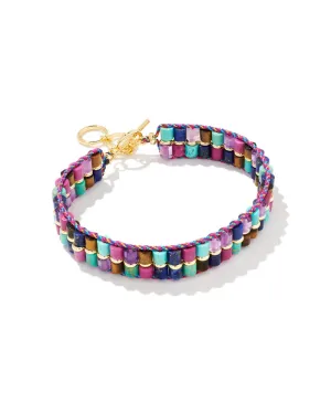 Kendra Scott Bree Gold Beaded Bracelet in Orchid Mix