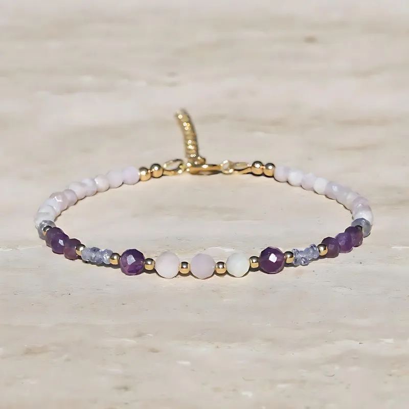 Kunzite & Amethyst Luxury  Bracelet