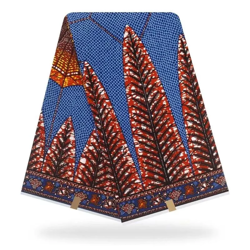 Leaf Design Original Traditional African Printed Cotton Wrapper Fabric