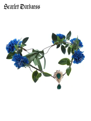 Leaves with Rhinestones Pendant Headband Flower Crown