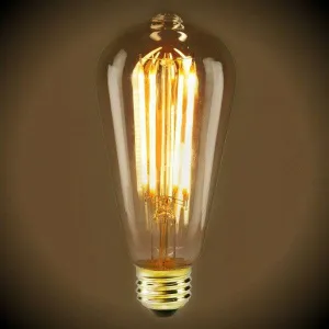 LED Filament Edison Light Bulb - ST19 Vintage - 4 Watt - Amber - 2200K