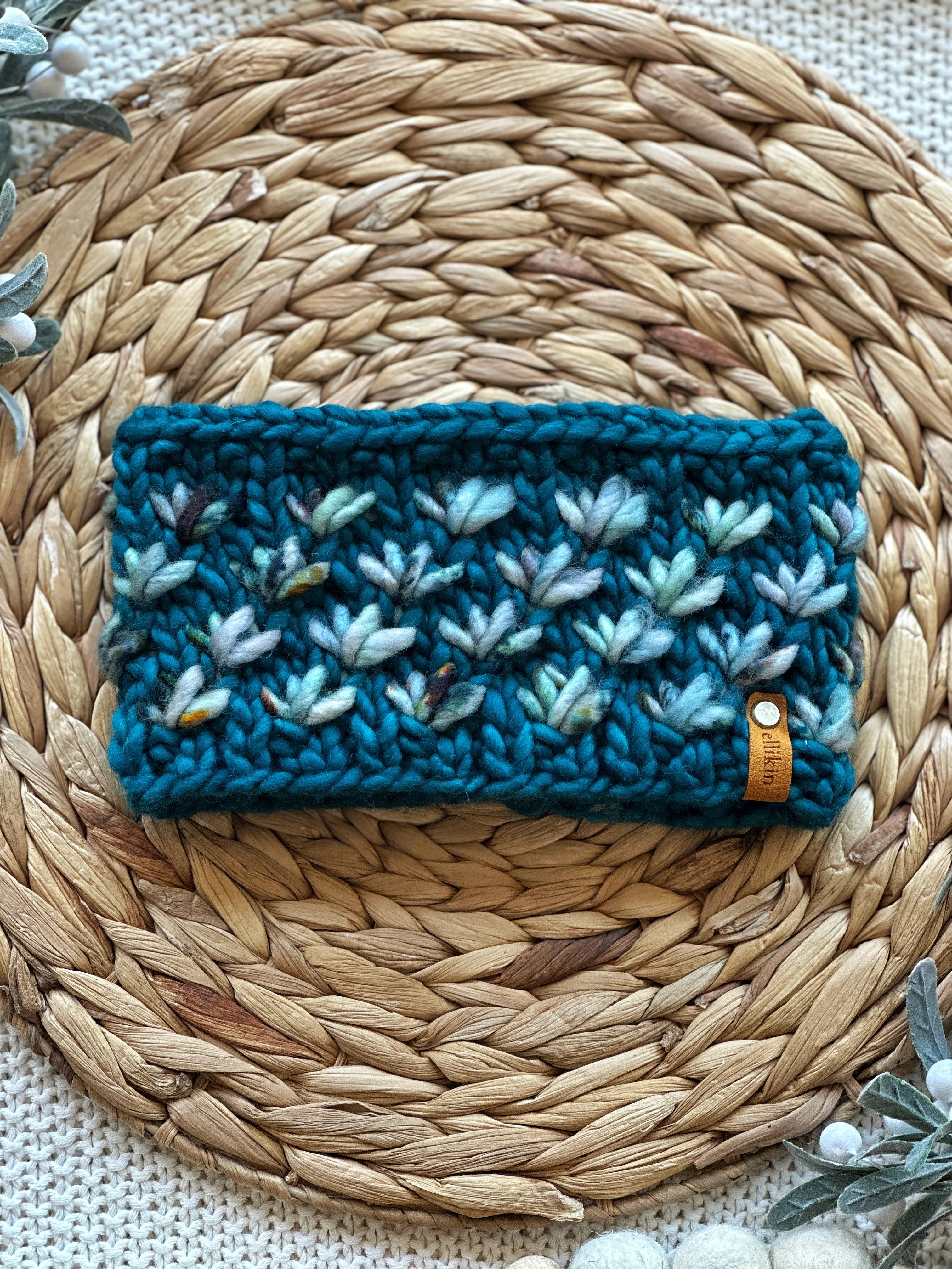 Lotus Flower Headband in Teal/Green