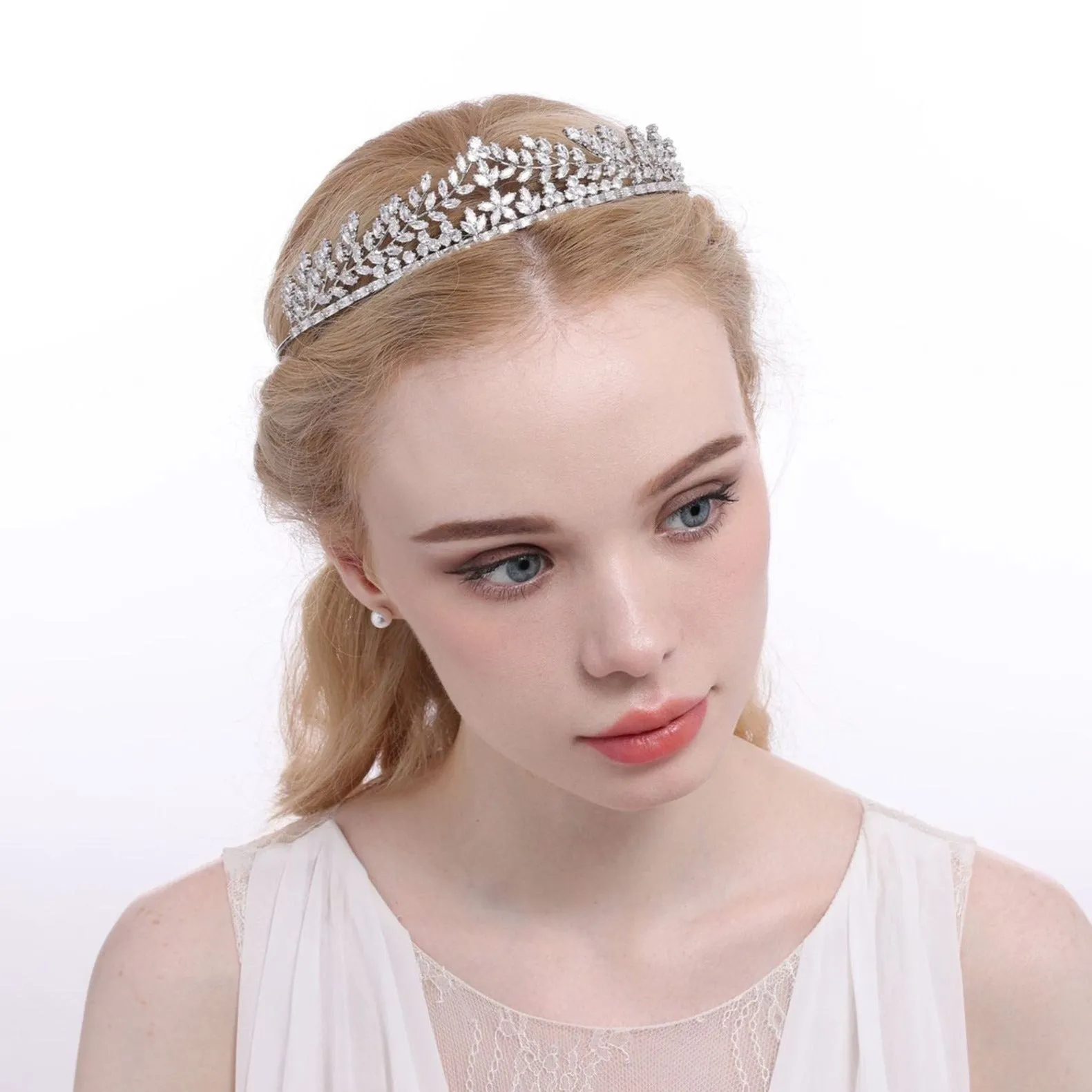 Luxury Bridal Silver / Gold Hair Zircon Tiara (GS0177) - Wholesale