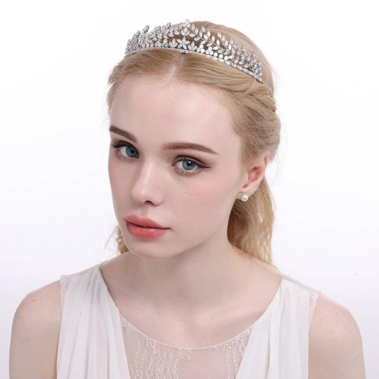 Luxury Bridal Silver / Gold Hair Zircon Tiara (GS0177) - Wholesale