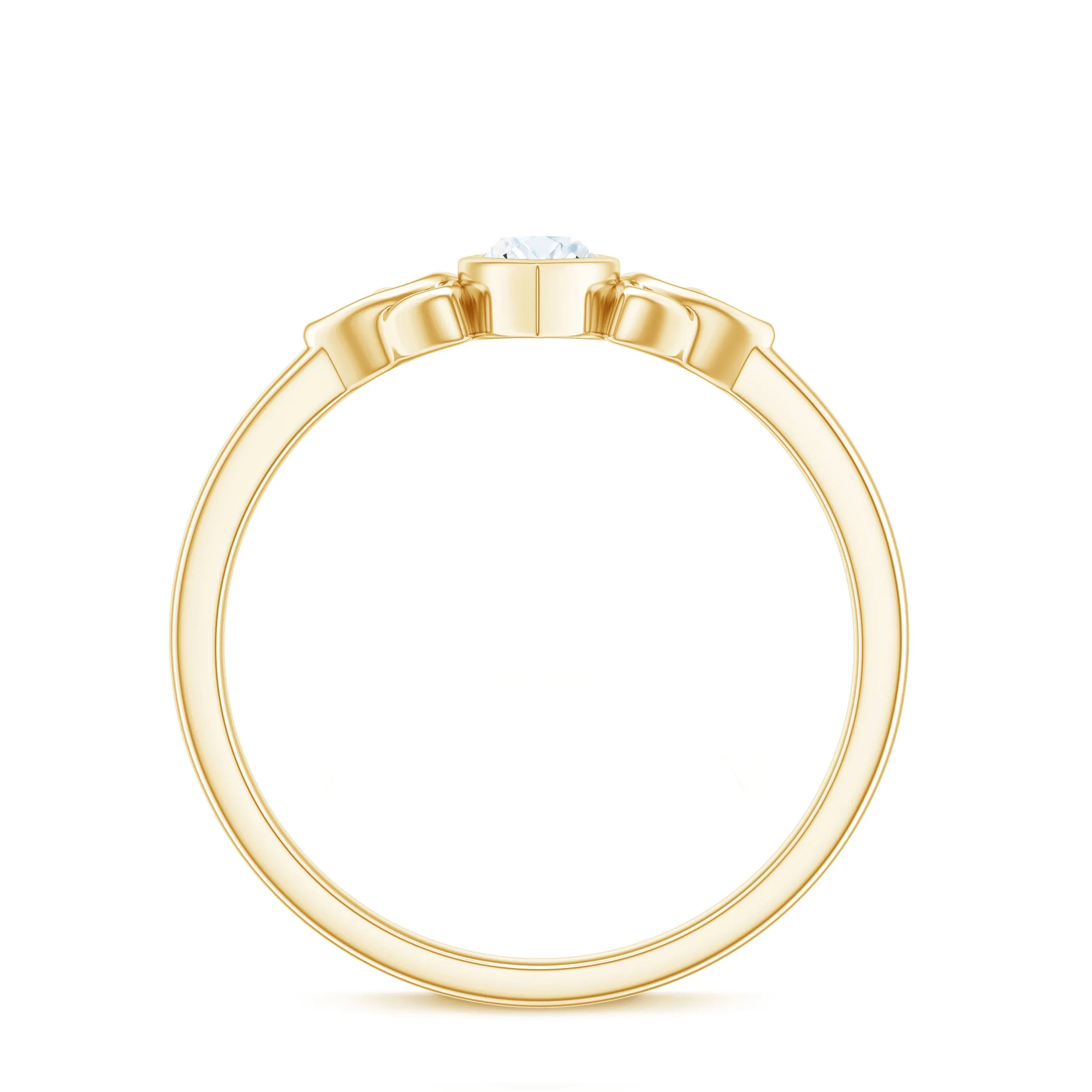Marquise Cut Solitaire Diamond Celtic Knot Ring in Bezel Setting