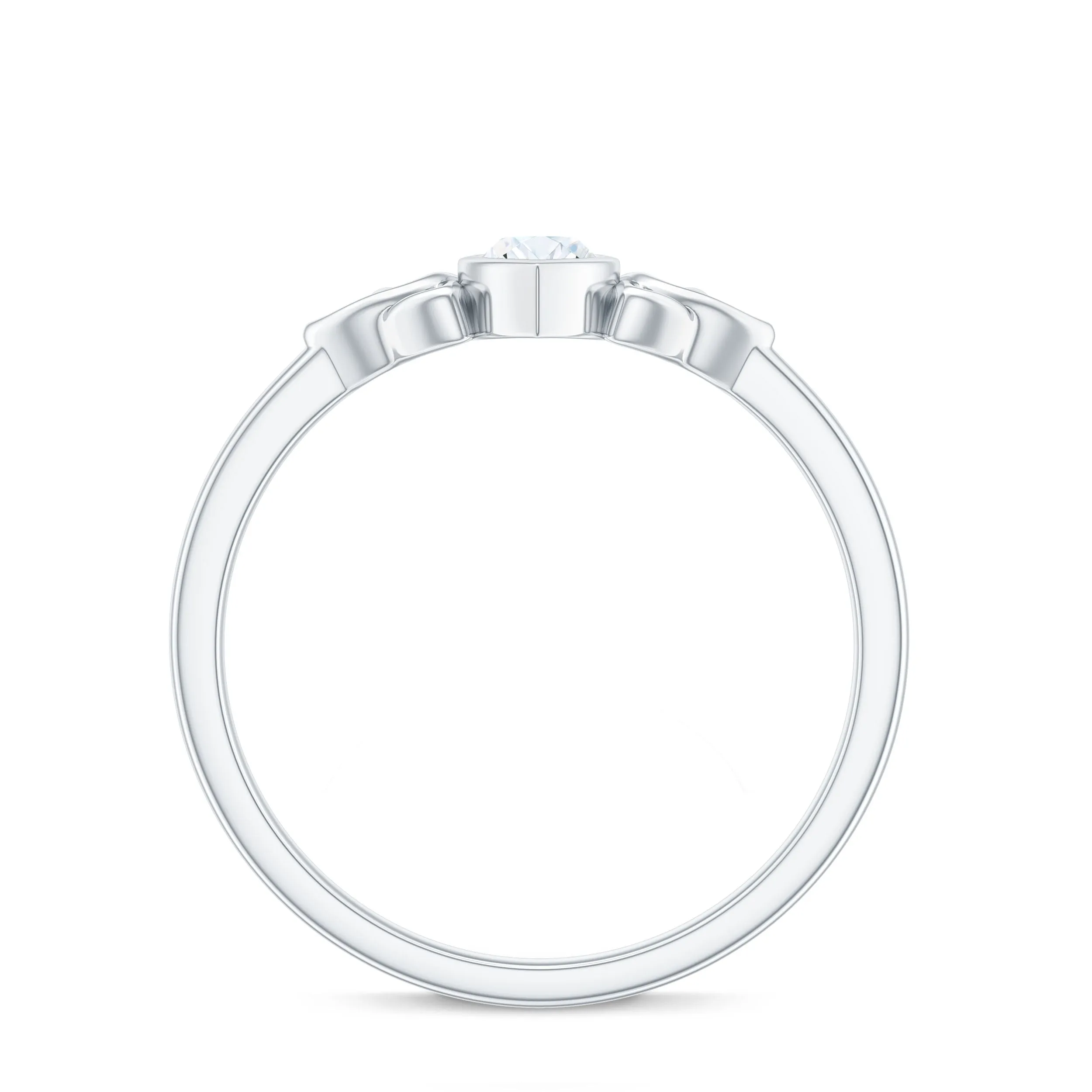 Marquise Cut Solitaire Diamond Celtic Knot Ring in Bezel Setting