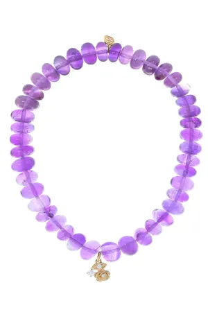 Marquise Eye Rose Amethyst Charm Bracelet