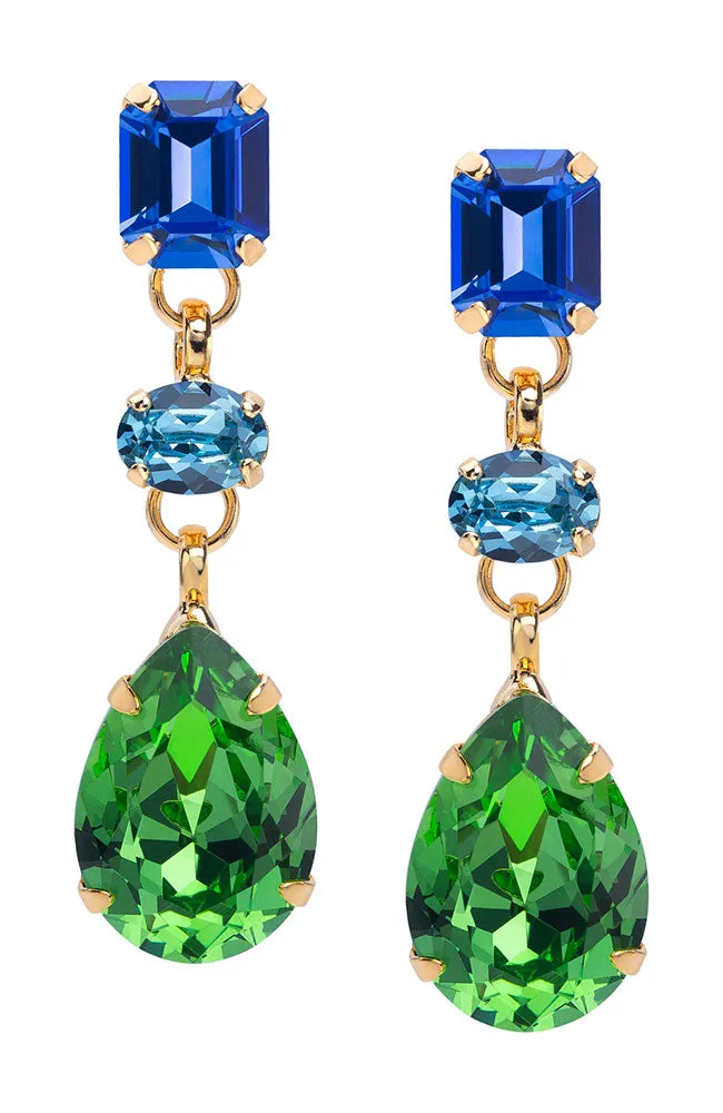 Minidrop Sapphire Aqua Peridot Earring