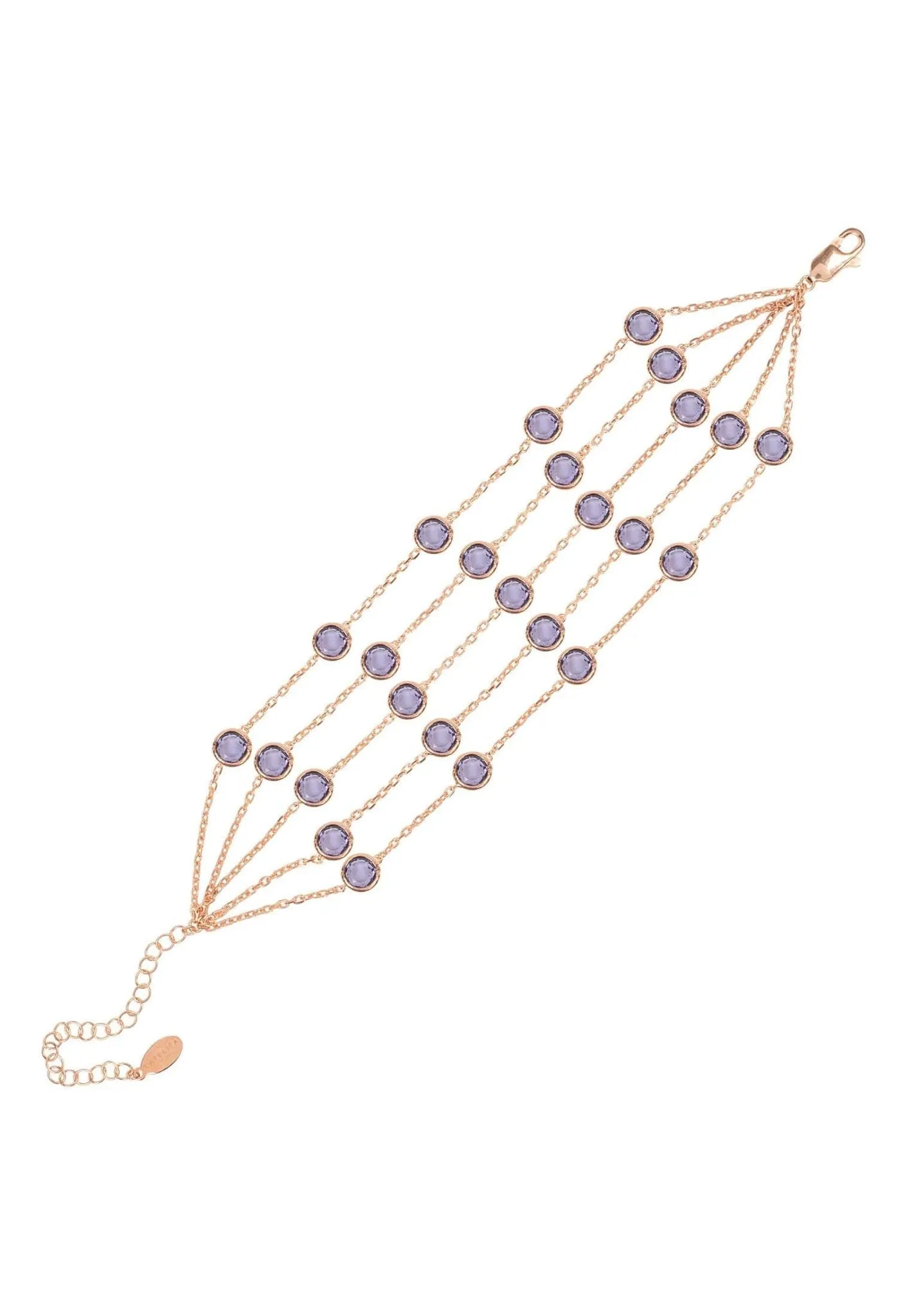 Naples Statement Gemstone Bracelet Rose Gold Amethyst