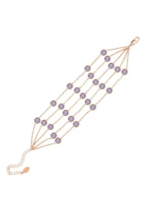 Naples Statement Gemstone Bracelet Rose Gold Amethyst