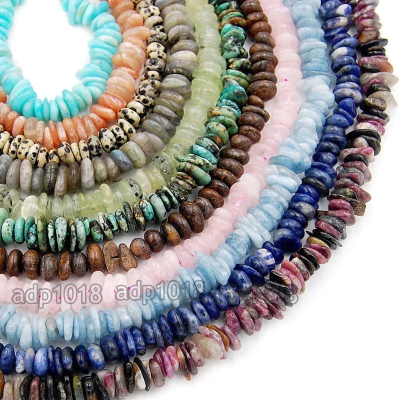 Natural Gemstone Nugget Freeform 4x8-10x13mm Spacer Loose Beads on a 15.5" Strand