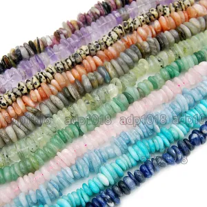 Natural Gemstone Nugget Freeform 4x8-10x13mm Spacer Loose Beads on a 15.5" Strand