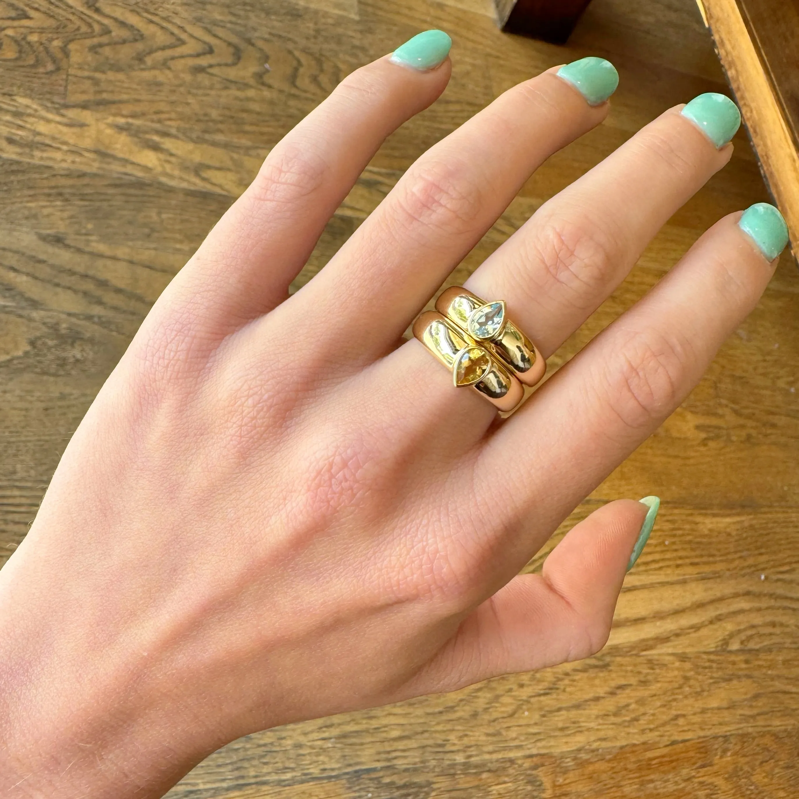 Pear Shape Blue Topaz Ring