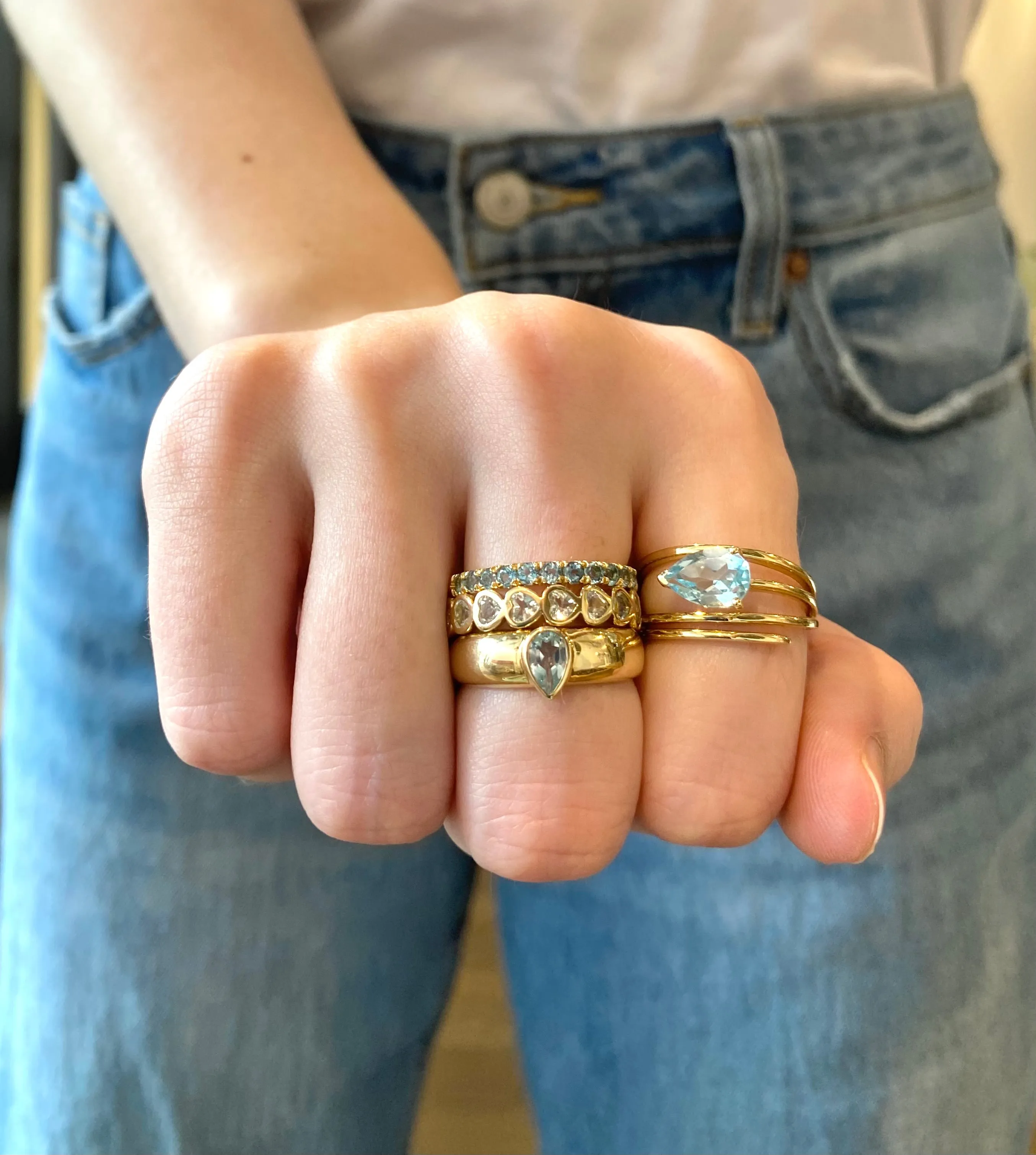 Pear Shape Blue Topaz Ring