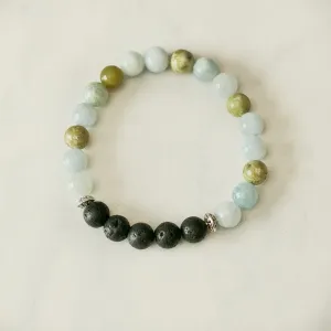 Peridot & Aquamarine Aromatherapy Essential Oil Diffuser Bracelet (8mm beads)