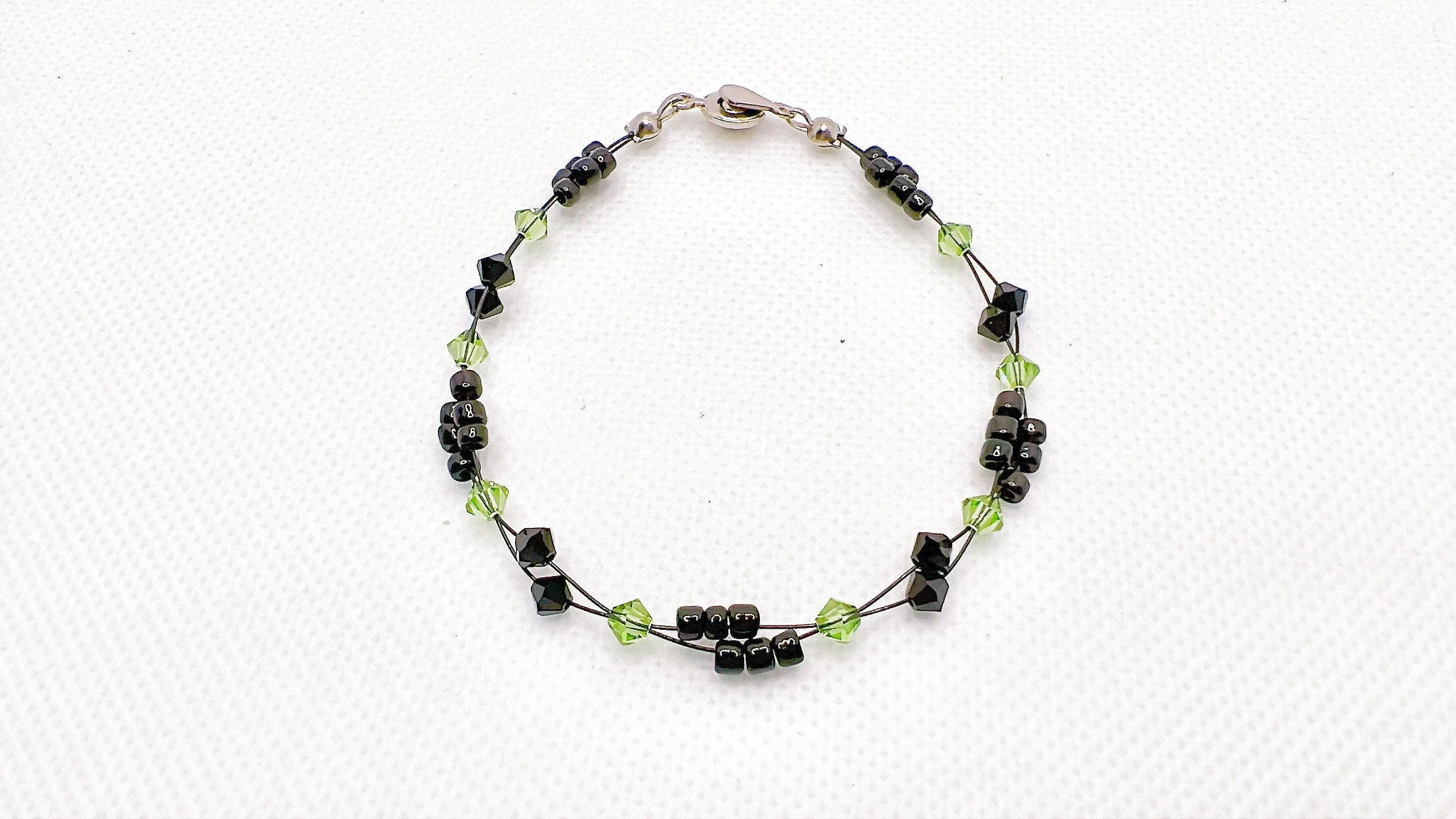 Peridot Crystal Miyuki Bead Bracelet