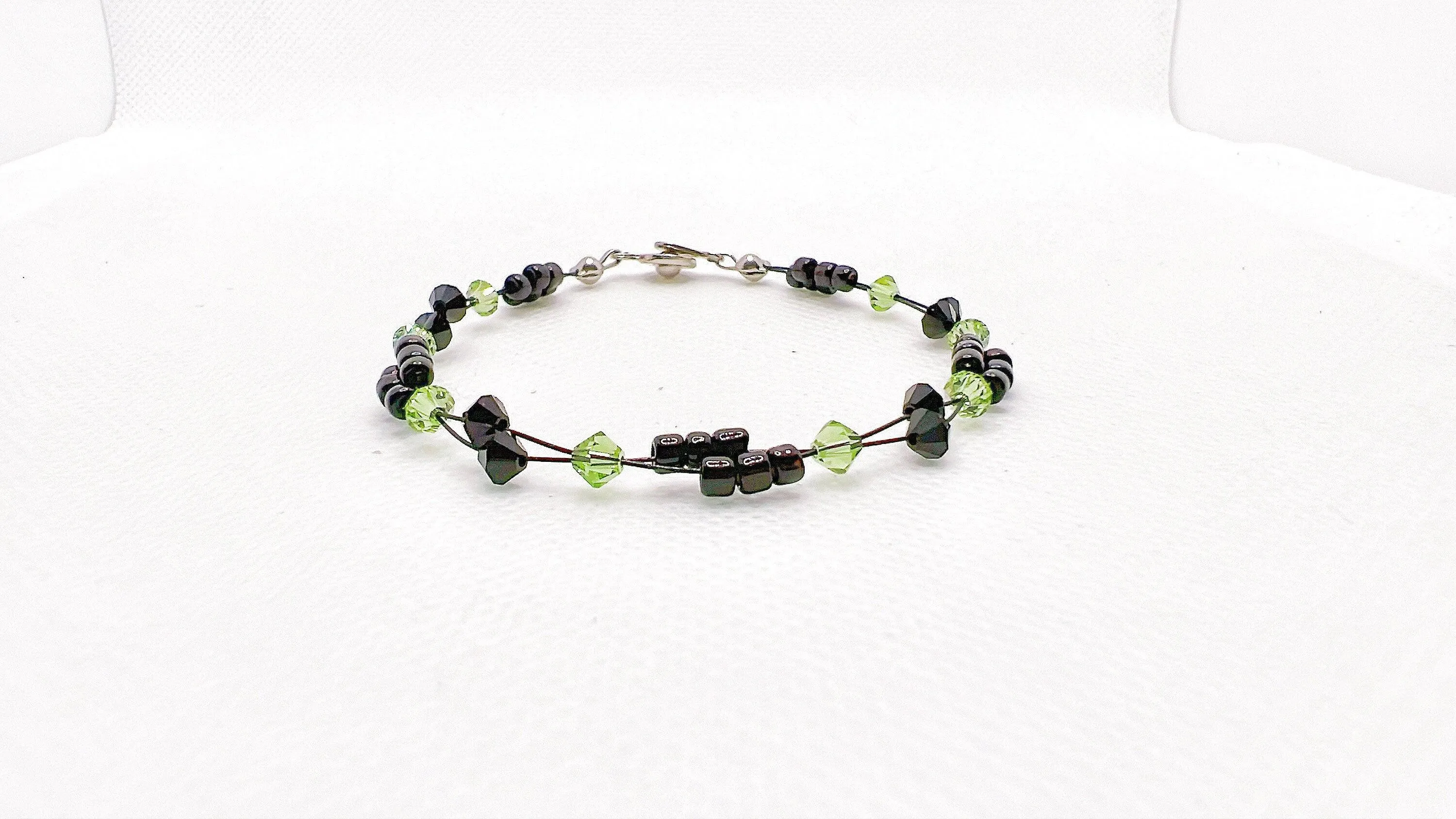 Peridot Crystal Miyuki Bead Bracelet