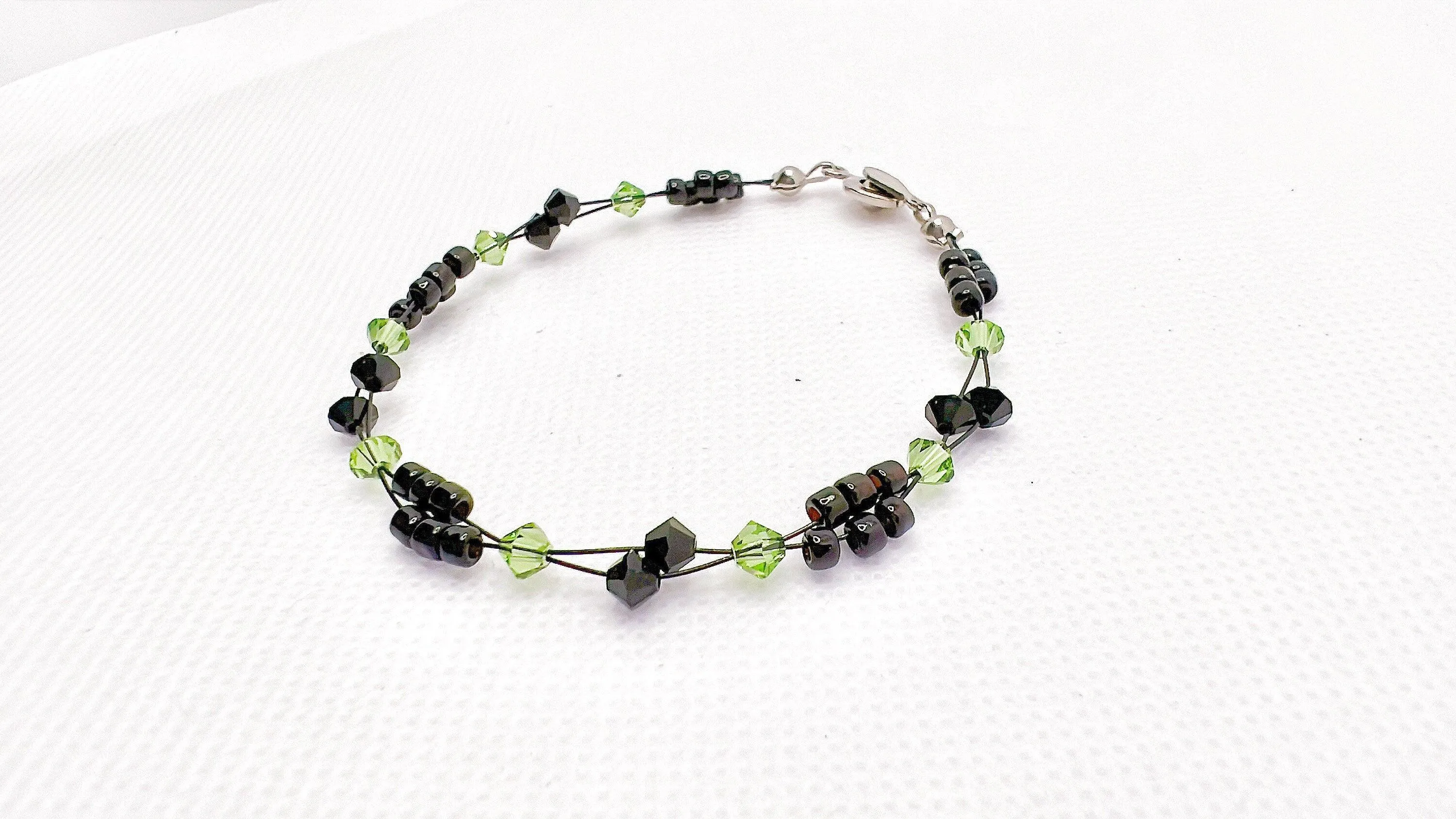 Peridot Crystal Miyuki Bead Bracelet