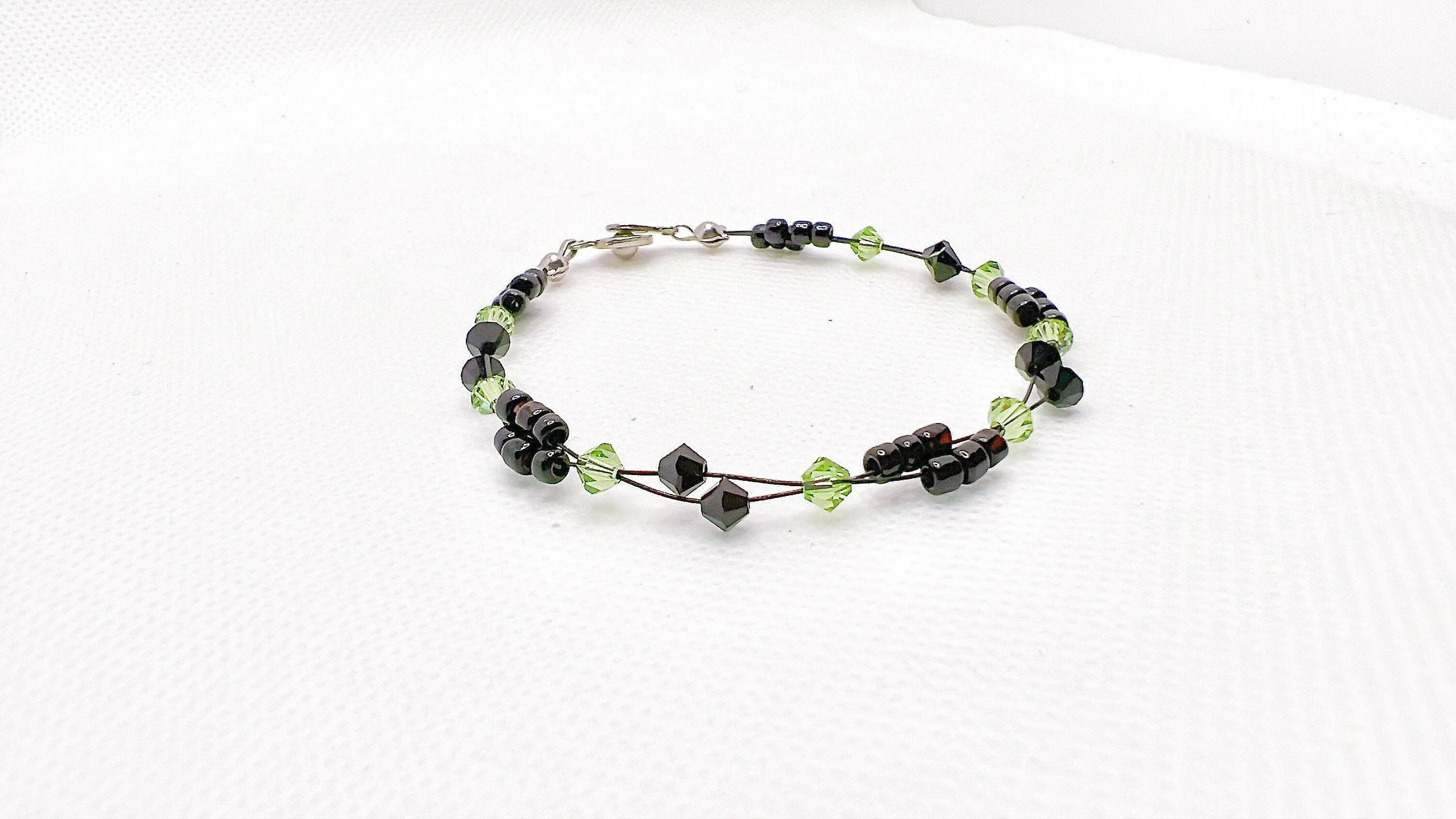 Peridot Crystal Miyuki Bead Bracelet