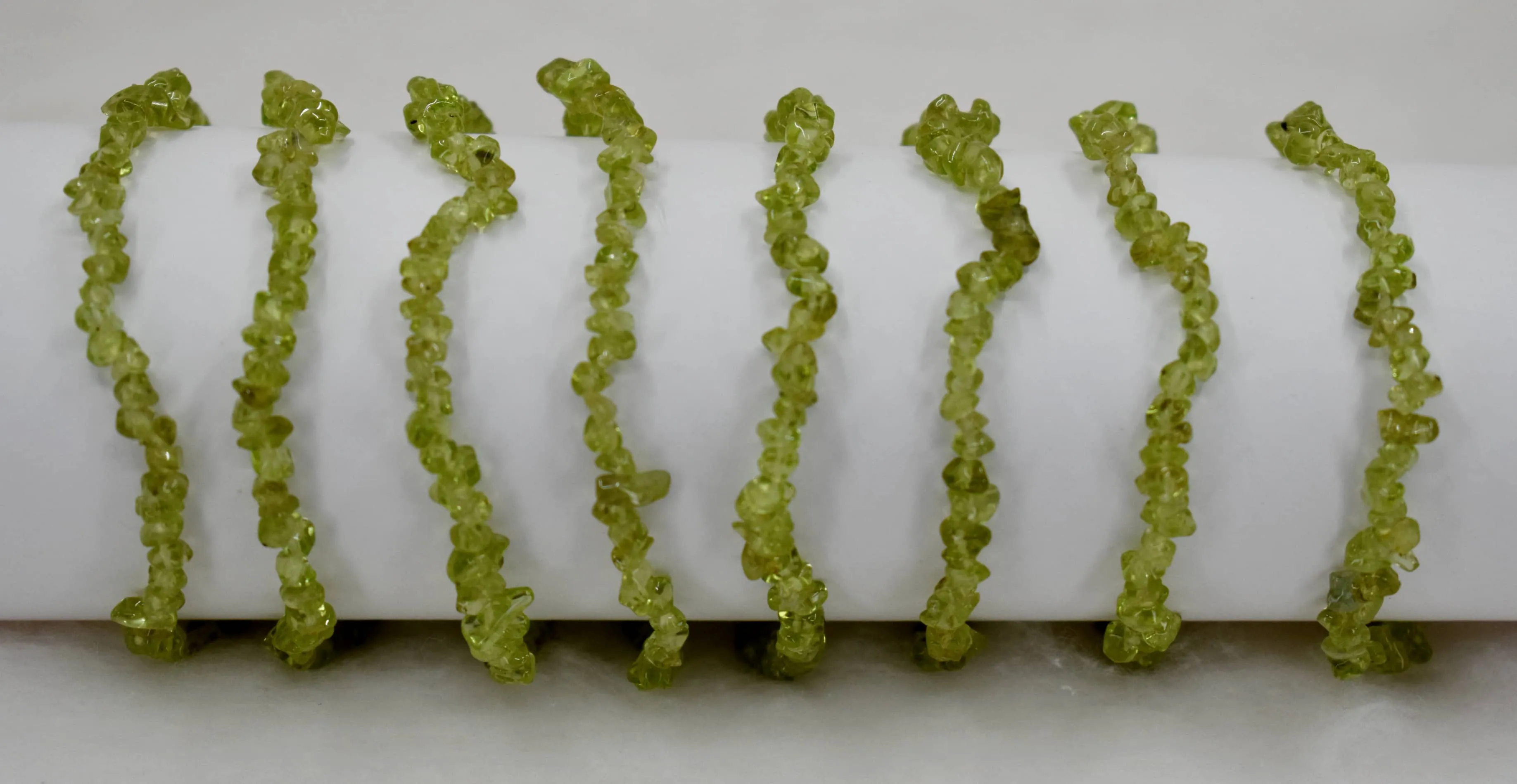 Peridot Gemstone Chip Bracelet.
