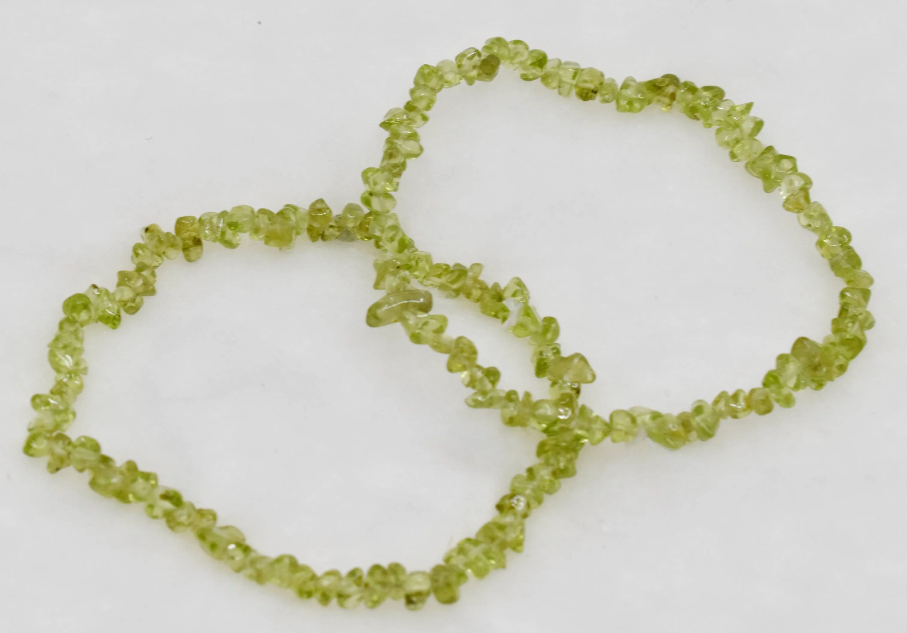 Peridot Gemstone Chip Bracelet.