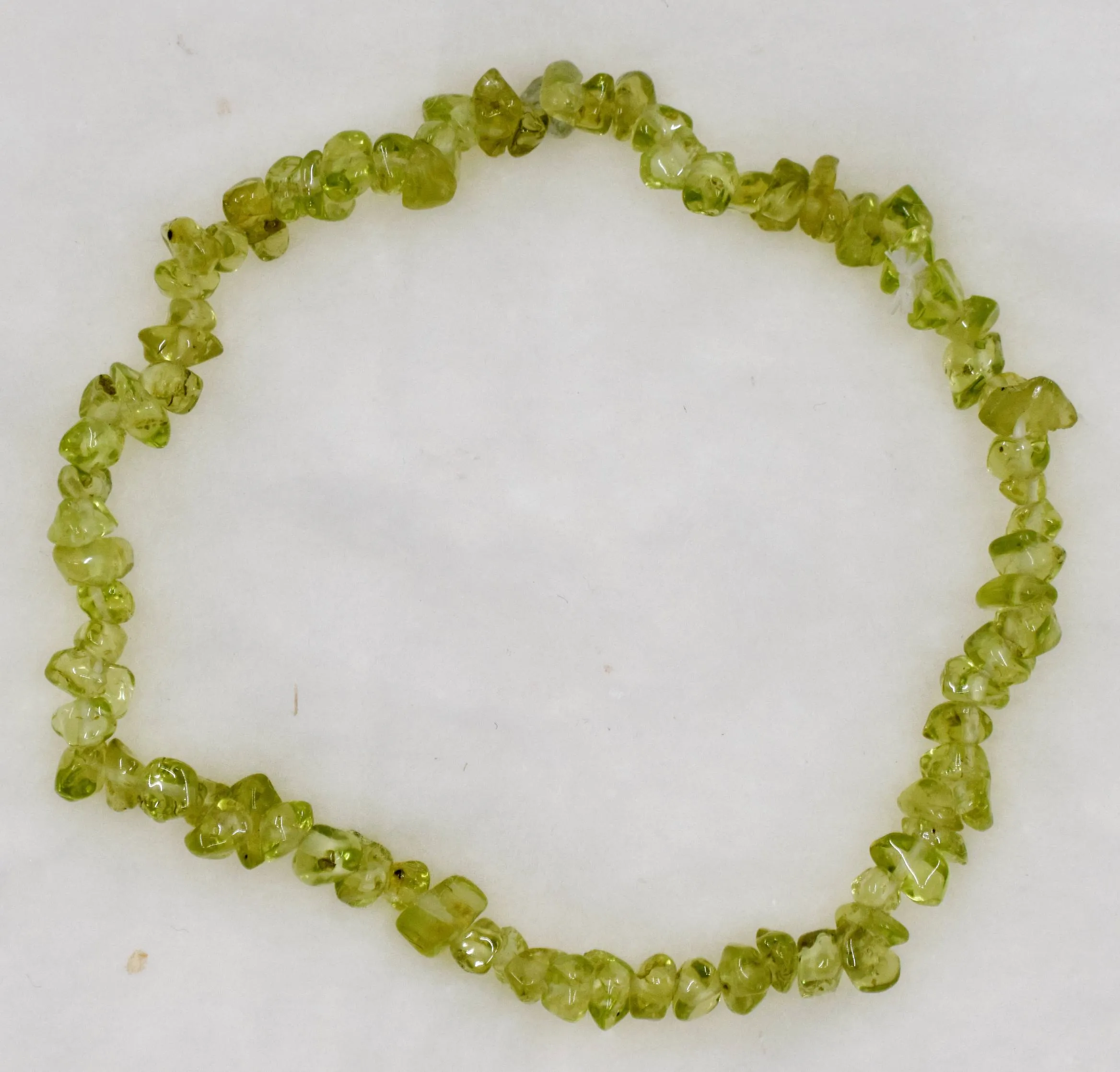 Peridot Gemstone Chip Bracelet.