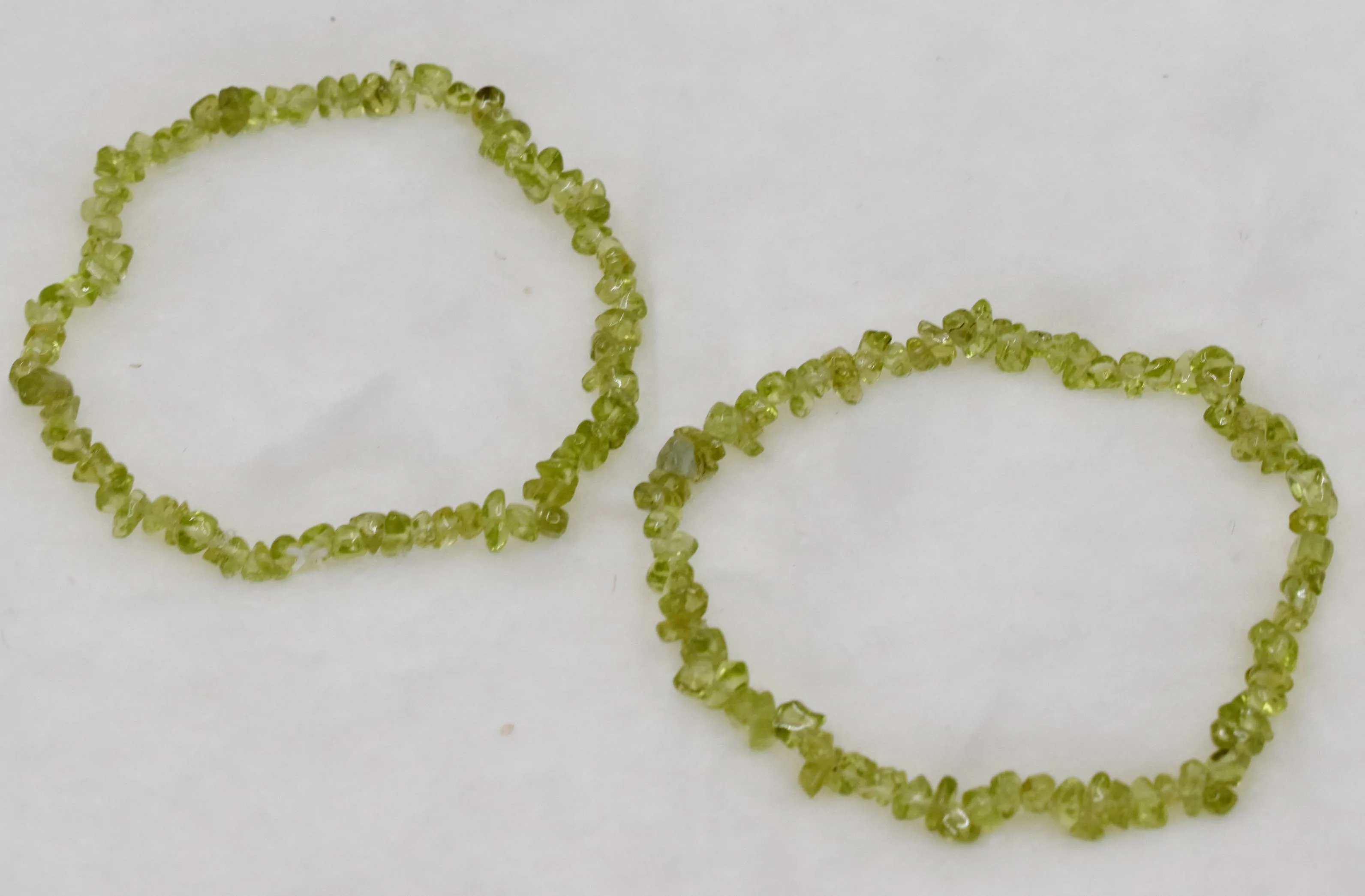 Peridot Gemstone Chip Bracelet.