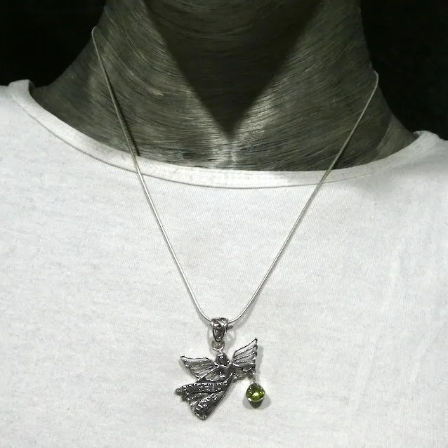 Peridot Pendant, Angel of Hope, 925 Sterling Silver, r7