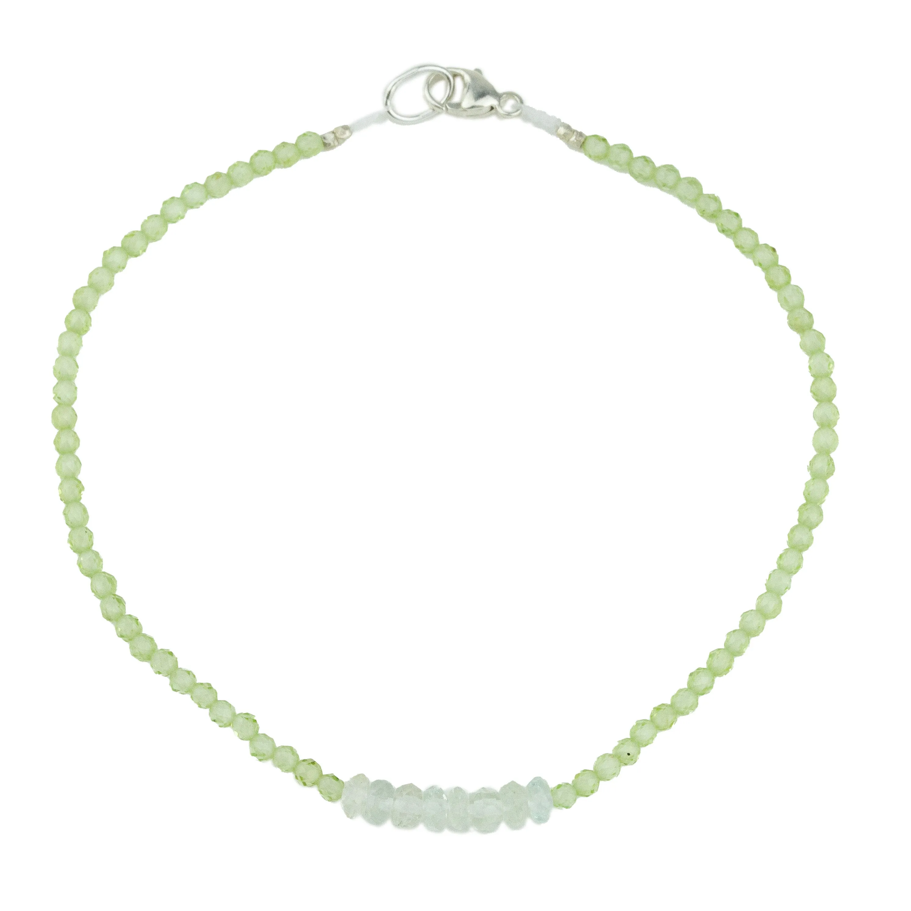 Peridot   White Sapphire Bracelet