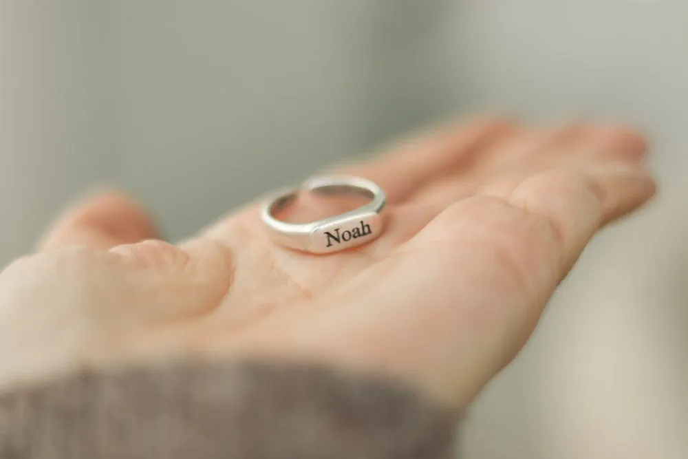 Personalized ring for men, Men's Ring with Engraved Name, Silver Initial ring for him, Gift for Father Husband, adjustable custom ring