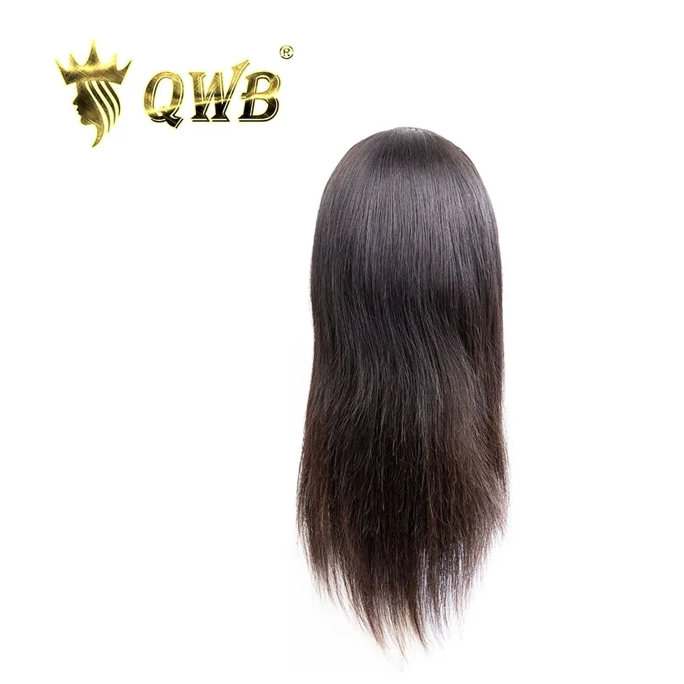 (Pre Order)QWB Straight Headband Wig Glueless with 3 Headbands Attached Natural Color 180% Density