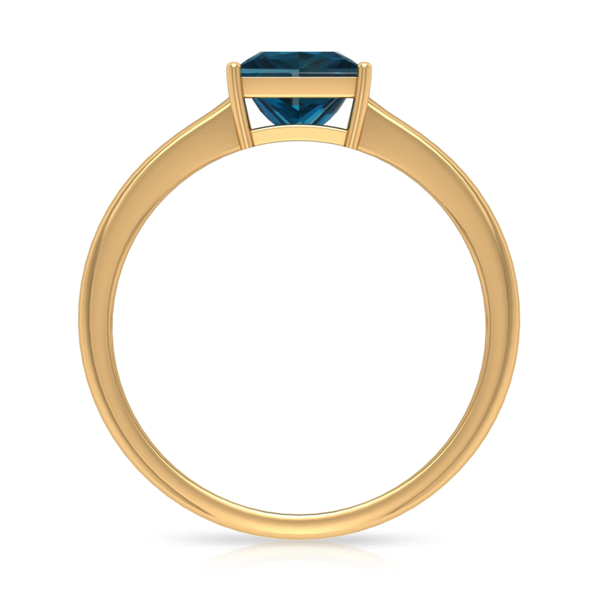 Princess Cut London Blue Topaz Solitaire Engagement Ring